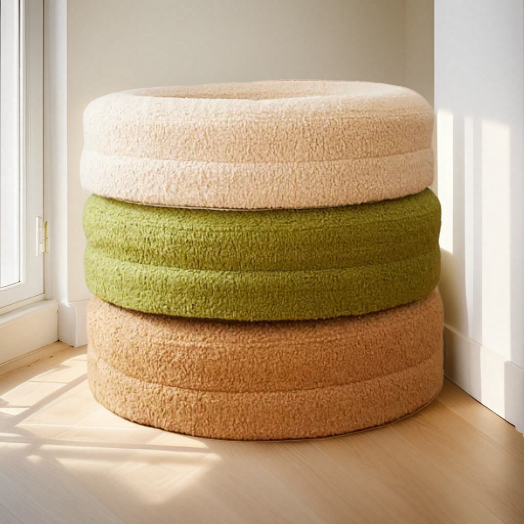 Household Solid Color Leisure Pet Round Bed