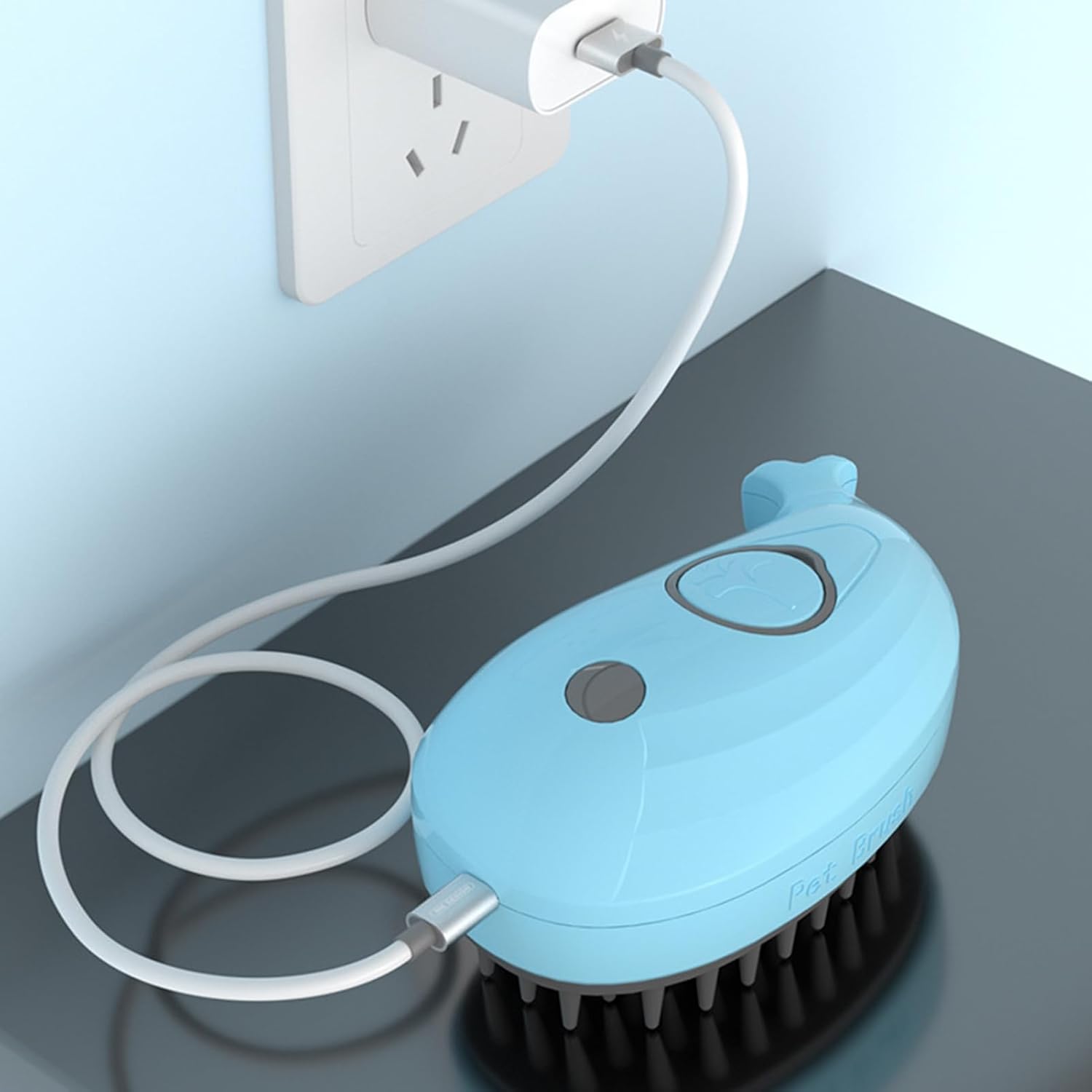 3-in-1 Whale-Shaped Cat Steam Brush