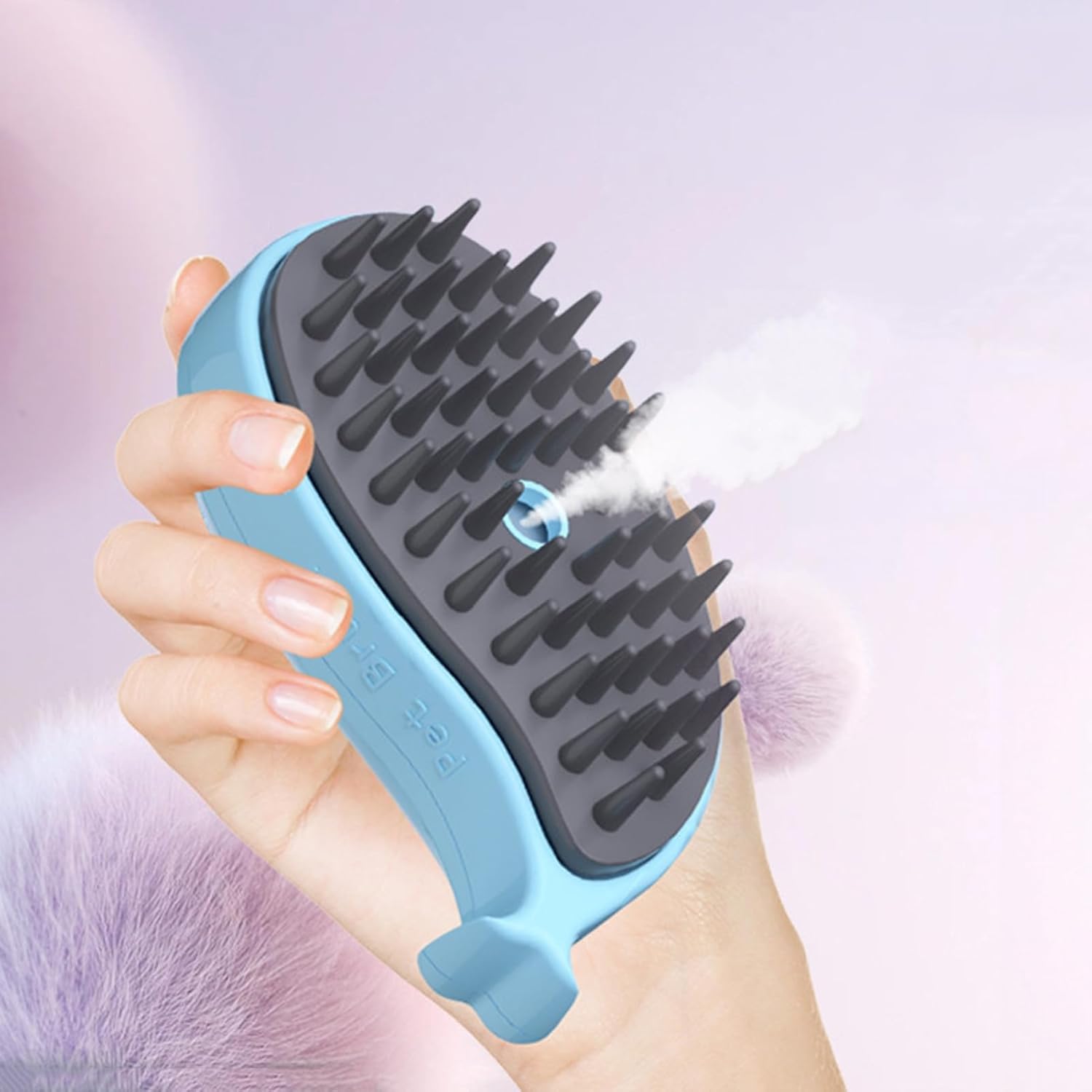 3-in-1 Whale-Shaped Cat Steam Brush