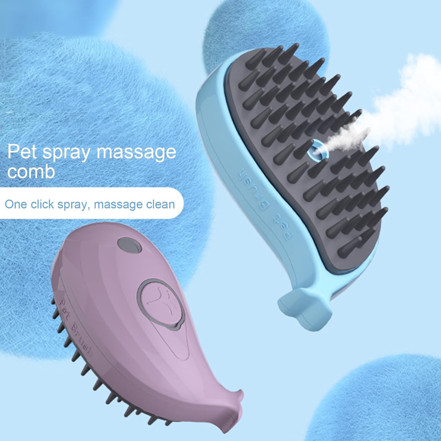 3-in-1 Whale-Shaped Cat Steam Brush