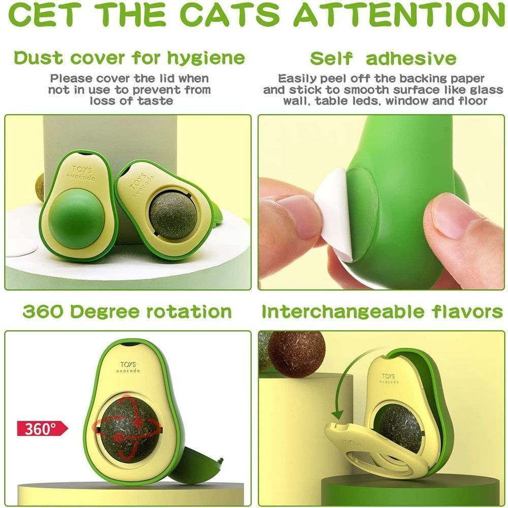 Cute Avocado Catnip Toys Cat Teeth Cleaning Toy