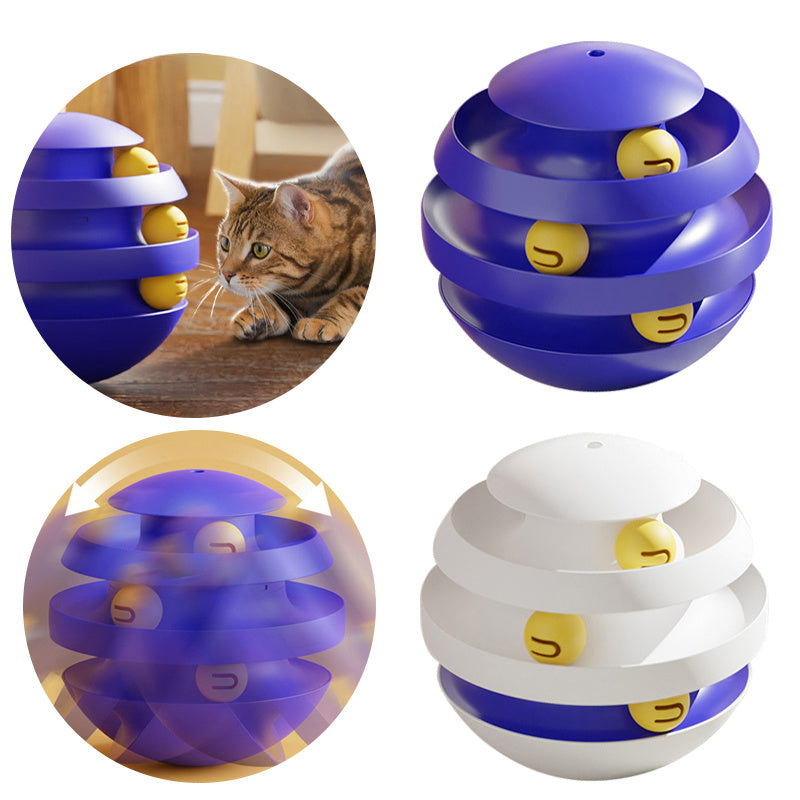 3 Layers Cat Toy Interactive Tower Turntable Toys