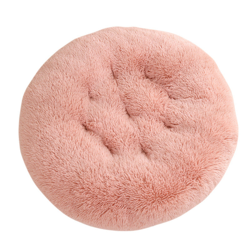 Round Pet Plush Warm Sleep Bed