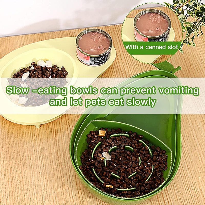 Avocado Shape Kitten Slow Food Feeding Bowl