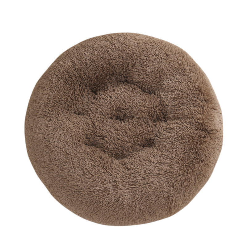 Round Pet Plush Warm Sleep Bed