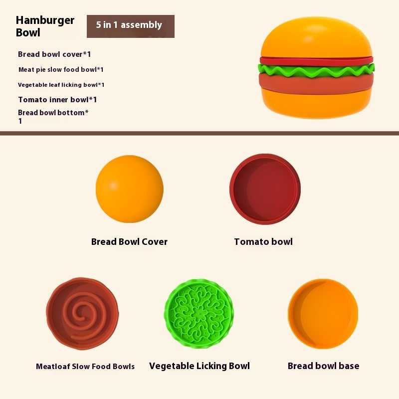 5-in-1 Dog Bowl Anti-choke Feeding Bowl