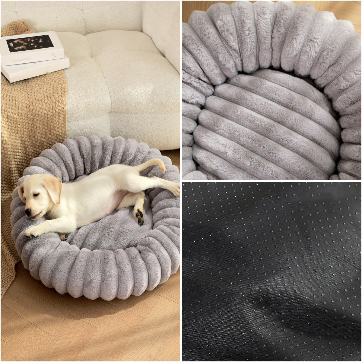 High Straight Rabbit Plush Pet Bed